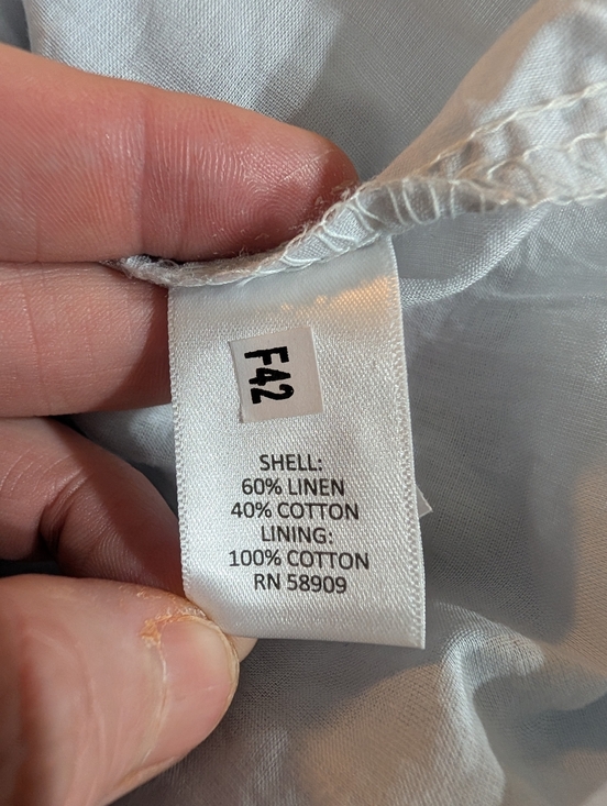 Chelsea & Violet Light Blue Linen Blend Puff Sleeve Bow Back Dress L - Picture 9 of 11